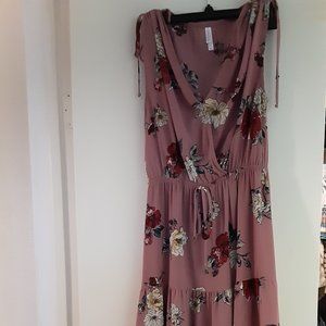 Tie up floral maxi dress